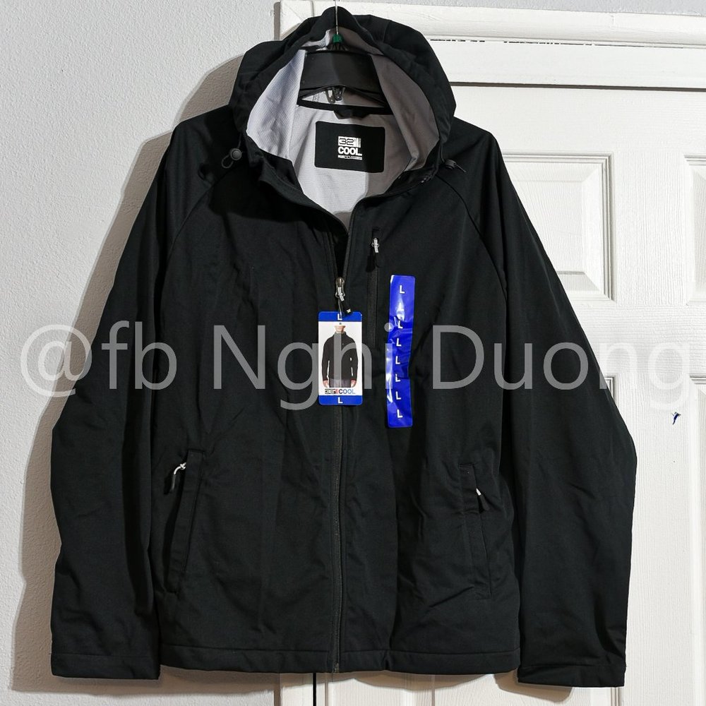 32‎ Degrees Men Lightweight Hooded Full Zip size L BLACK .